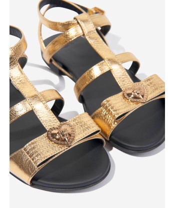 Versace Girls Medusa Heart Sandals in Gold de la marque