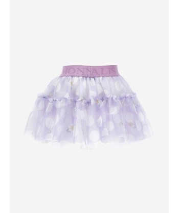 Monnalisa Baby Girls Daisy Polka Dots Tulle Skirt in Purple est présent 