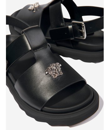 Versace Kids Leather Medusa Sandals in Black france