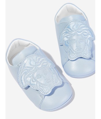 Versace Baby Boys Leather Trainers in Blue 2024