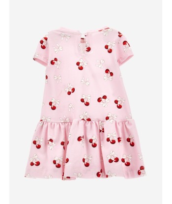 Monnalisa Baby Girls Cherries Jersey Dress in Pink pas cheres