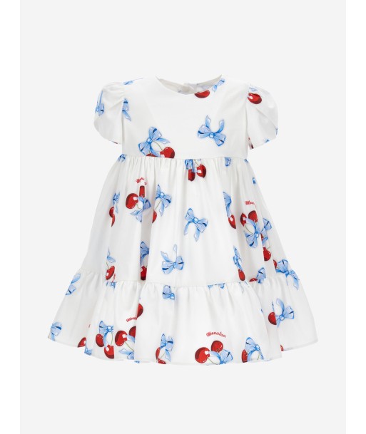 Monnalisa Baby Girls Cherry Print Dress in White destockage