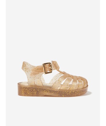 Mini Melissa Girls Mini Possession Shiny Sandals in Gold soldes