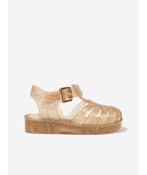 Mini Melissa Girls Mini Possession Shiny Sandals in Gold soldes