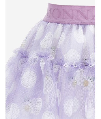 Monnalisa Baby Girls Daisy Polka Dots Tulle Skirt in Purple est présent 