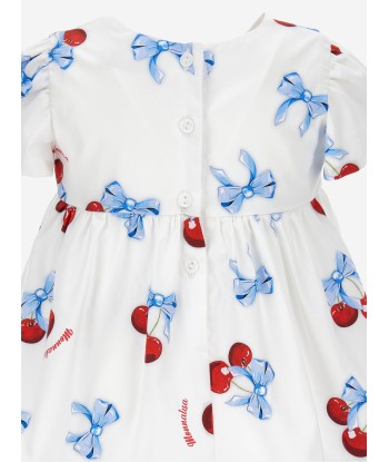 Monnalisa Baby Girls Cherry Print Dress in White destockage